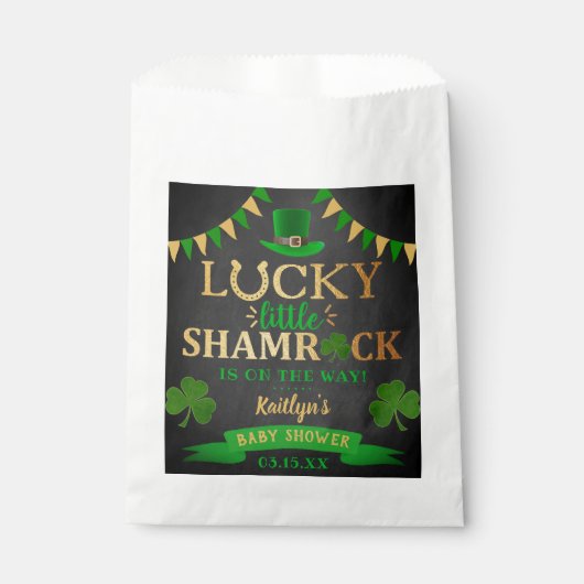 Little Shamrock St. Patrick's Day Baby shower Bedankzakje (Voorkant)
