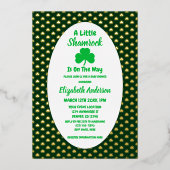 Little Shamrock St Patrick's Day Baby shower Folie Uitnodiging (Voorkant)