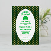 Little Shamrock St Patrick's Day Baby shower Folie Uitnodiging (Staand Voorkant)