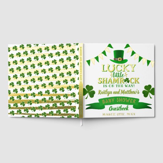 Little Shamrock St. Patrick's Day Baby shower Gastenboek (Volledig)