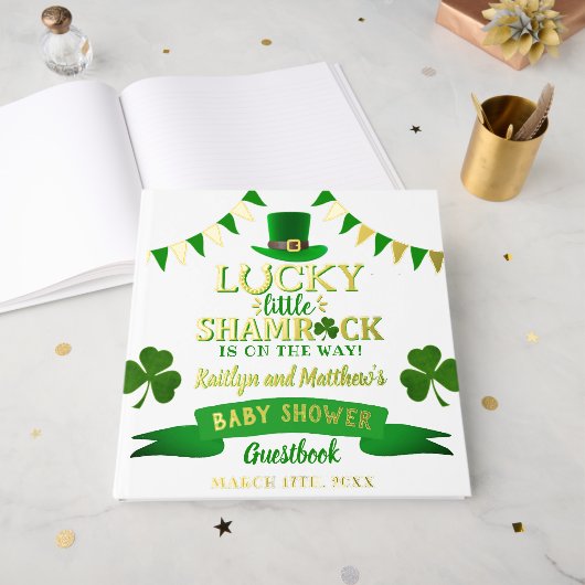 Little Shamrock St. Patrick's Day Baby shower Gastenboek (Voorkant open)