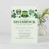 Little Shamrock St Patrick's Day Baby shower Invi Kaart (Staand voorkant)