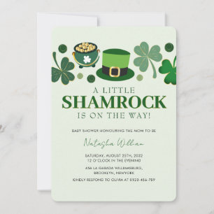 Little Shamrock St Patrick's Day Baby shower Invi Kaart