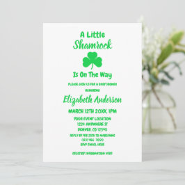 Little Shamrock St Patrick's Day Baby shower Kaart