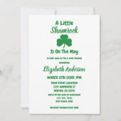 Little Shamrock St Patrick's Day Baby shower Kaart (Voorkant)