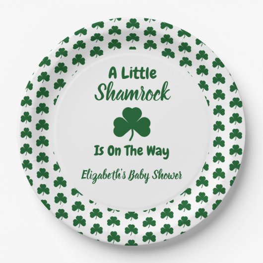 Little Shamrock St Patrick's Day Baby shower Papieren Bordje (Voorkant)