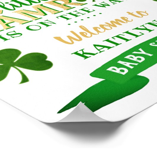 Little Shamrock St. Patrick's Day Baby shower Poster (Hoek)