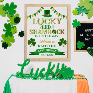 Little Shamrock St. Patrick's Day Baby shower Poster