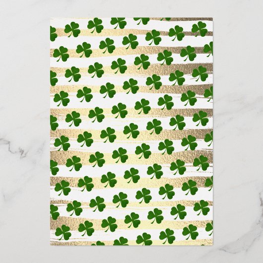 Little Shamrock St. Patrick's Day Baby shower Real Folie Uitnodiging (Achterkant)