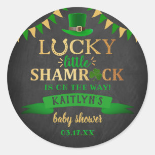 Little Shamrock St. Patrick's Day Baby shower Ronde Sticker
