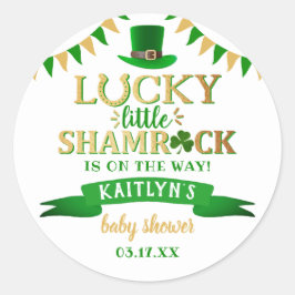 Little Shamrock St. Patrick's Day Baby shower Ronde Sticker