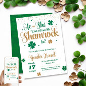 Little Shamrock St Patrick's Day Gender Reveal Kaart