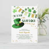 Little Shamrock St Patricks Day Oh Boy Baby shower Kaart (Staand voorkant)