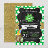 Little Shamrock St. Patrick's Verjaardag Goud Kaart (Voorkant / Achterkant)