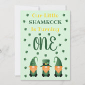 Little Shamrock Turning One Gnomen Kaart (Voorkant)