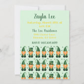 Little Shamrock Turning One Gnomen Kaart (Achterkant)