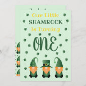 Little Shamrock Turning One Gnomen Kaart (Voorkant / Achterkant)