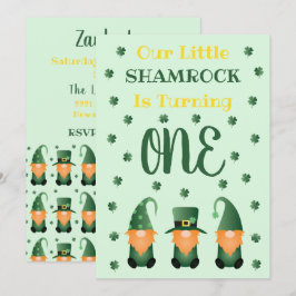 Little Shamrock Turning One Gnomen Kaart
