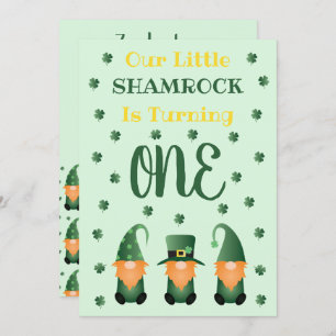 Little Shamrock Turning One Gnomen Kaart