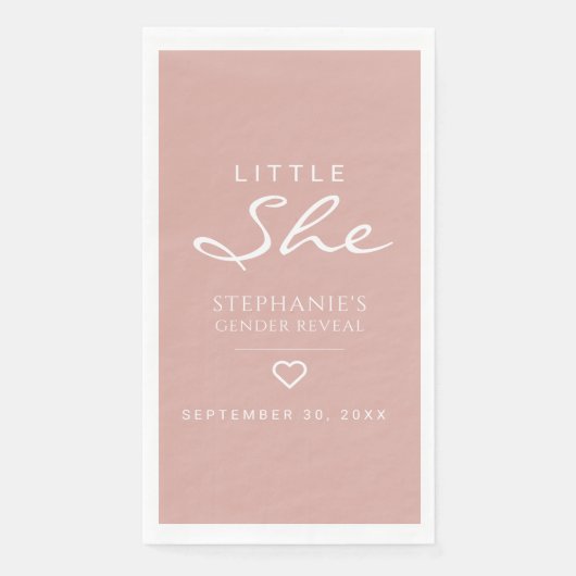 Little she Heart Dusty Roos Gender onthulling Servet (Voorkant)