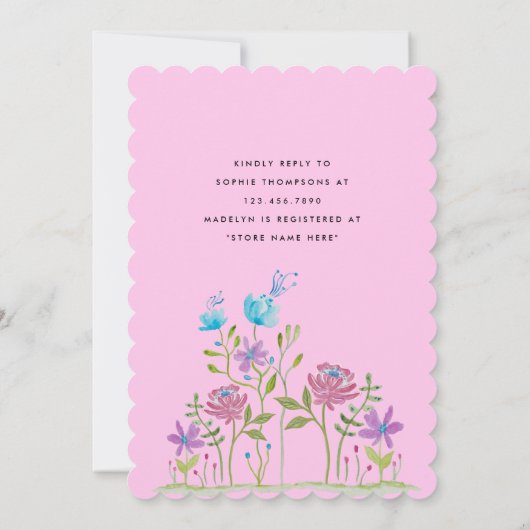 Little sheep in watercolor kaart (Achterkant)