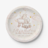 Little Sheep Lamb Dreamy stars Baby shower Papieren Bordje (Voorkant)