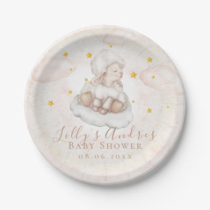 Little Sheep Lamb Dreamy stars Baby shower Papieren Bordje