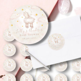 Little Sheep Lamb Dreamy stars Baby shower Ronde Sticker
