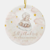 Little Sheep Lamb Droomachtige ster Baby Eerste Ke Keramisch Ornament (Voorkant)