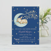 Little Sheep, Moon, Glitter Twinkle Star Baby show Kaart (Staand voorkant)