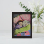 "Little Shepherd" Lamb van God met meisjesslaaps Briefkaart (Staand voorkant)