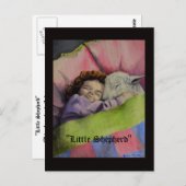 "Little Shepherd" Lamb van God met meisjesslaaps Briefkaart (Voorkant / Achterkant)