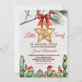 Little Sheriff Western kerst Baby shower Kaart (Voorkant)