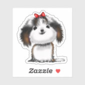 Little Shih-tzu Puppy Animated Illustration Sticker (Vel)