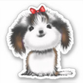 Little Shih-tzu Puppy Animated Illustration Sticker (Voorkant)