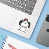 Little Shih-tzu Puppy Animated Illustration Sticker (Laptop met iPhone)
