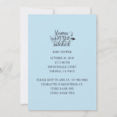Little Sidetrap Baby Bump Blue Boy Baby shower Inv Kaart (Achterkant)