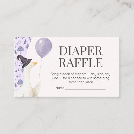 Little Silly Goose Baby Shower Diaper Raffle Informatiekaartje (Voorkant)