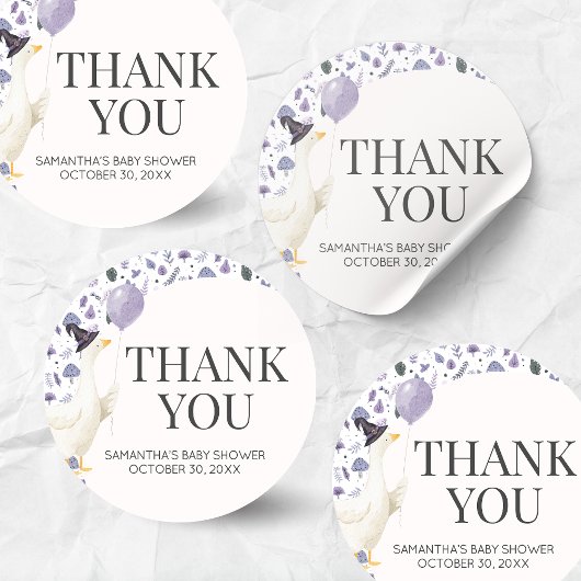 Little Silly Goose Baby Shower Ronde Sticker