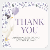 Little Silly Goose Baby Shower Vierkante Sticker (Voorkant)