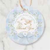 Little Silly Goose Blue Baby Shower Thank you Bedankjes Labels (Voorkant)