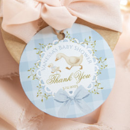 Little Silly Goose Blue Baby Shower Thank you Bedankjes Labels