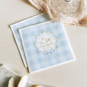 Little Silly Goose Blue Gingham Baby Shower Servet