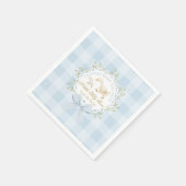 Little Silly Goose Blue Gingham Baby Shower Servet (Hoek)