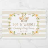 Little Silly Goose Gender Neutral Baby Shower Sparkling Wijnetiket (Enkel label)