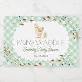 Little Silly Goose Gender Neutral Baby Shower Sparkling Wijnetiket (Enkel label)