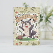 Little Simple Wolf Digitale Verjaardag Kaart (Staand voorkant)