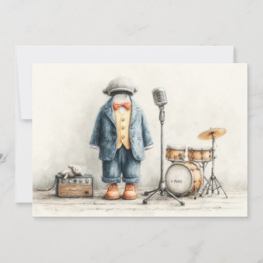 Little Singer 1e verjaardag Kaart (Voorkant)