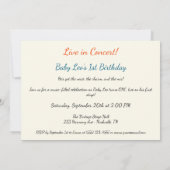 Little Singer 1e verjaardag Kaart (Achterkant)