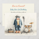 Little Singer 1e verjaardag Kaart (Voorkant / Achterkant)